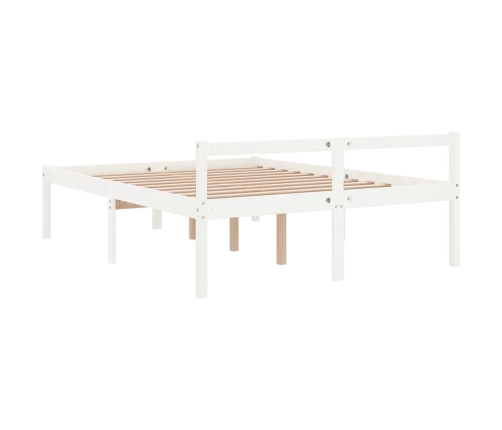 Cama senior sin colchón madera maciza de pino blanco 140x190 cm