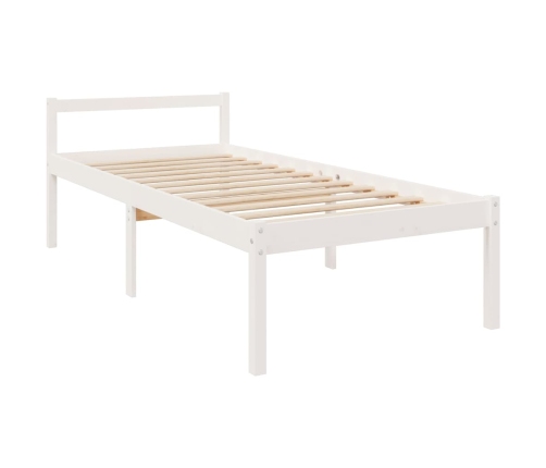 Cama para personas mayores madera maciza pino blanca 90x200 cm