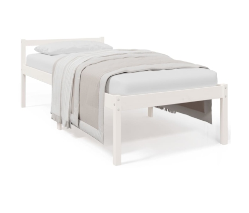 vidaXL Cama para personas mayores madera maciza pino blanca 100x200 cm