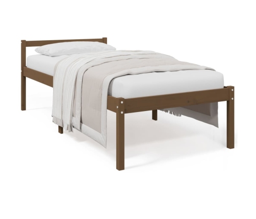 vidaXL Cama personas mayores madera maciza pino marrón miel 100x200 cm