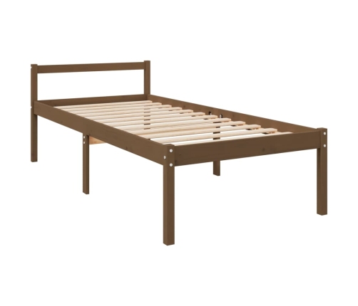 vidaXL Cama personas mayores madera maciza pino marrón miel 100x200 cm