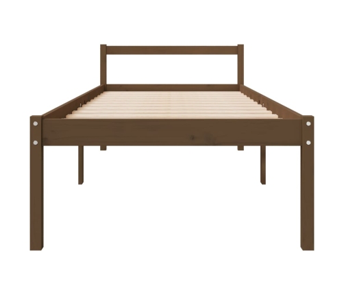 vidaXL Cama personas mayores madera maciza pino marrón miel 100x200 cm