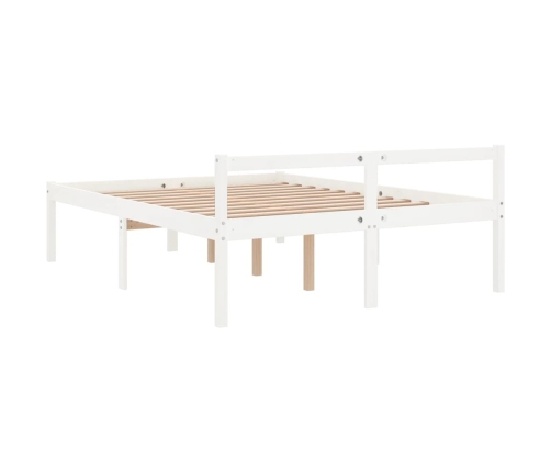 vidaXL Cama para personas mayores madera maciza pino blanca 120x200 cm