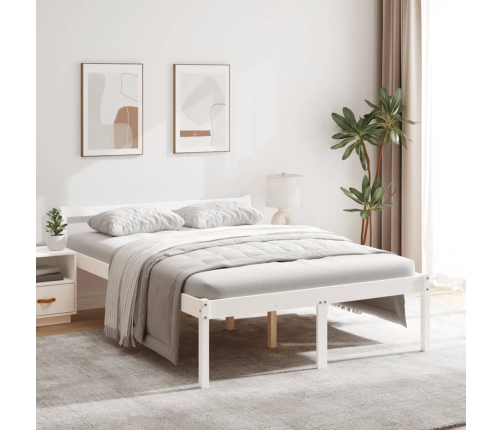 vidaXL Cama para personas mayores madera maciza pino blanca 120x200 cm