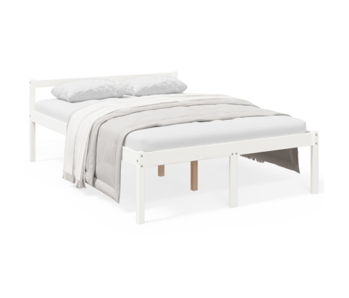 Cama para personas mayores madera maciza pino blanca 140x200 cm