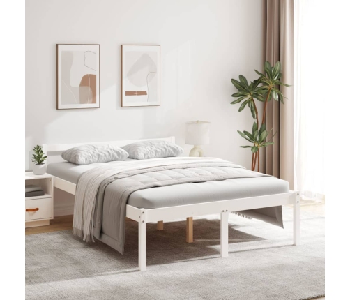 Cama para personas mayores madera maciza pino blanca 140x200 cm