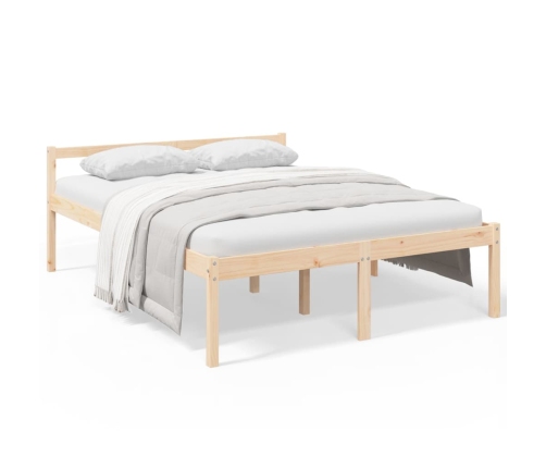 vidaXL Cama para personas mayores madera maciza de pino 150x200 cm