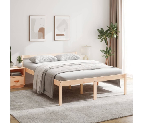 vidaXL Cama para personas mayores madera maciza de pino 150x200 cm