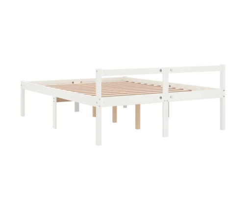 Cama senior sin colchón madera maciza de pino blanco 160x200 cm