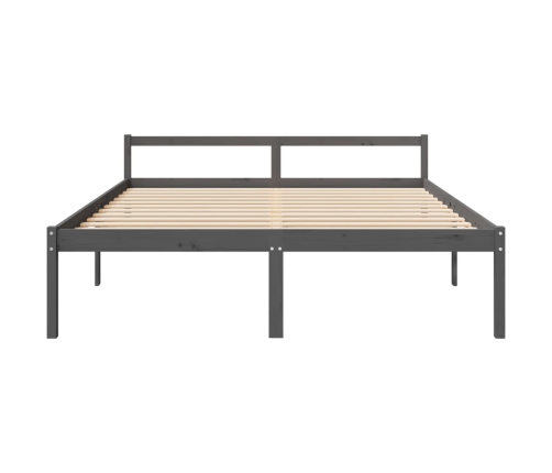 vidaXL Cama para personas mayores madera maciza de pino gris 180x200cm