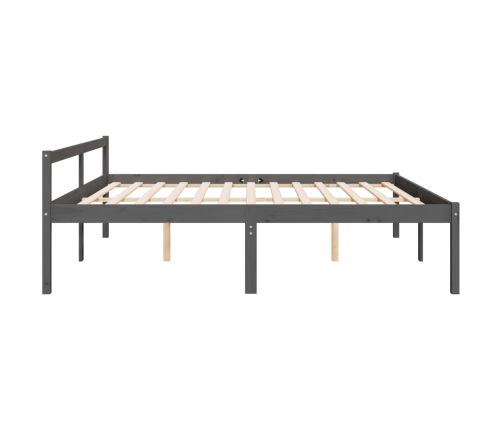 vidaXL Cama para personas mayores madera maciza de pino gris 180x200cm