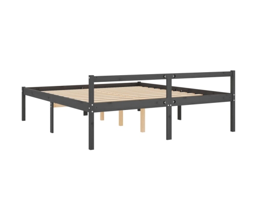 vidaXL Cama para personas mayores madera maciza de pino gris 180x200cm