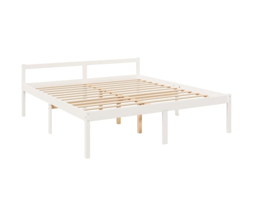 Cama para personas mayores madera maciza pino blanca 200x200 cm