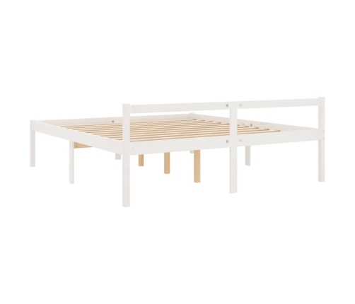 Cama para personas mayores madera maciza pino blanca 200x200 cm