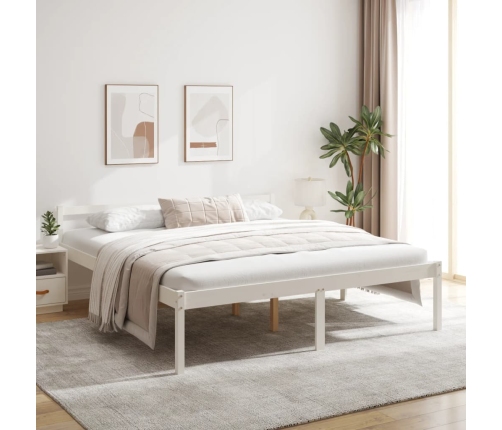 Cama para personas mayores madera maciza pino blanca 200x200 cm