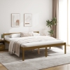 Cama personas mayores madera maciza pino marrón miel 200x200 cm