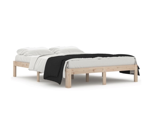 Estructura de cama sin colchón madera maciza pino 140x190 cm