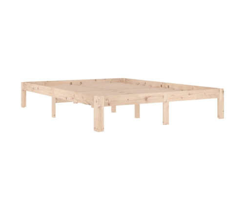 Estructura de cama sin colchón madera maciza pino 140x190 cm