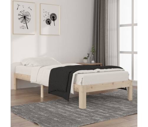 Estructura de cama sin colchón madera maciza de pino 90x200 cm