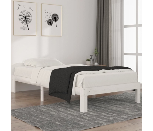 Estructura de cama sin colchón madera de pino blanco 100x200 cm