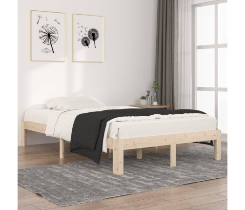 Estructura de cama sin colchón madera de pino maciza 120x200 cm