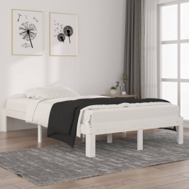 Estructura de cama sin colchón madera pino blanco 120x200 cm