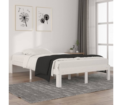 Estructura de cama sin colchón madera pino blanco 120x200 cm