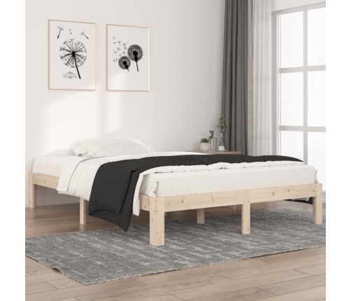 Estructura de cama sin colchón madera maciza de pino 140x200 cm