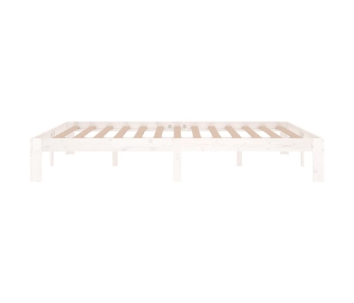 Estructura de cama doble sin colchón madera blanco 150x200 cm