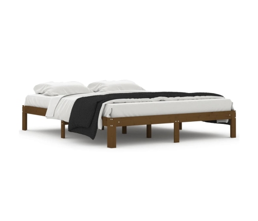 Estructura cama sin colchón madera pino marrón miel 160x200 cm