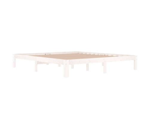 vidaXL Estructura de cama madera maciza blanco Supe King 180x200 cm