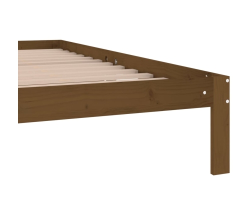 Estructura cama sin colchón madera pino marrón miel 200x200 cm