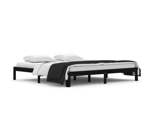 Estructura de cama sin colchón madera de pino negro 200x200 cm