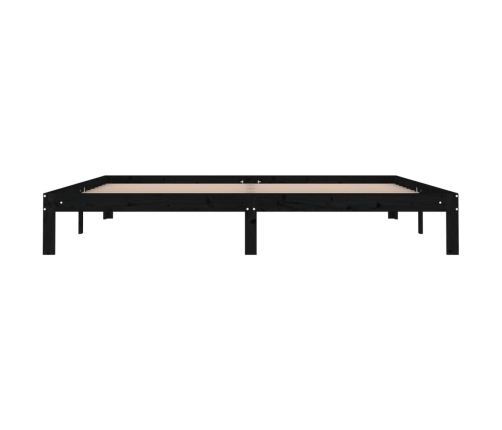 Estructura de cama sin colchón madera de pino negro 200x200 cm