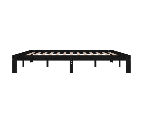 Estructura de cama sin colchón madera de pino negro 200x200 cm