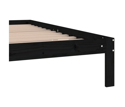 Estructura de cama sin colchón madera de pino negro 200x200 cm