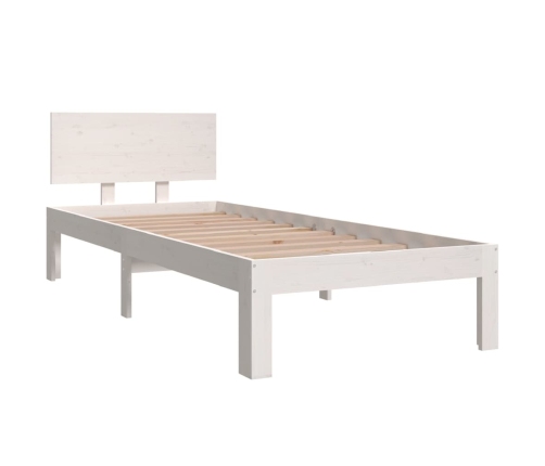 Estructura de cama individual sin colchón blanco 75x190 cm