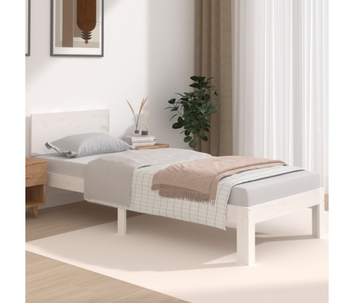 Estructura de cama individual sin colchón blanco 75x190 cm