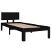 Estructura de cama individual sin colchón negro 75x190 cm