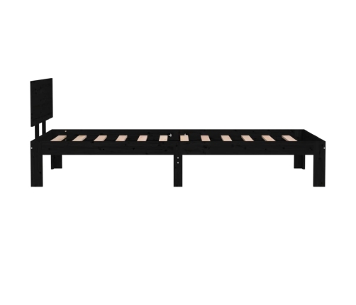 Estructura de cama individual sin colchón negro 75x190 cm