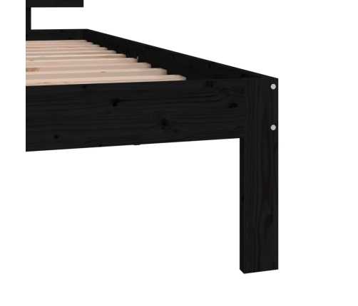 Estructura de cama individual sin colchón negro 75x190 cm