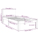 Estructura de cama individual sin colchón negro 75x190 cm