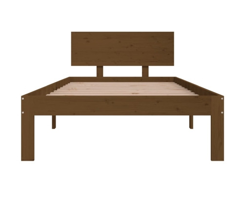 vidaXL Estructura de cama madera maciza marrón miel 90x190 cm