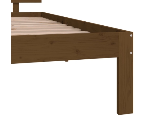 Estructura de cama madera maciza marrón miel 90x190 cm