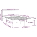Estructura de cama doble pequeña sin colchón 120x190 cm