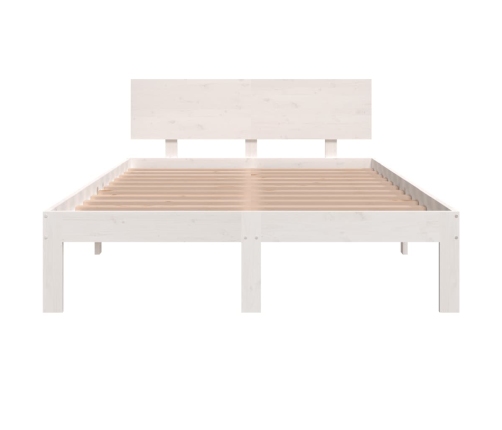 Estructura de cama doble pequeña sin colchón blanco 120x190 cm