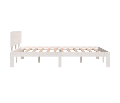 Estructura de cama doble pequeña sin colchón blanco 120x190 cm