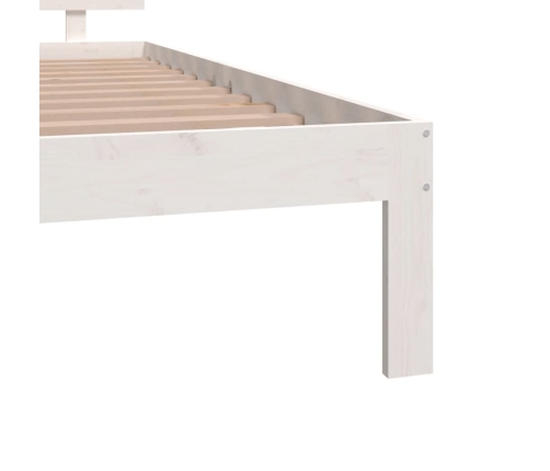 Estructura de cama doble pequeña sin colchón blanco 120x190 cm