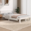 Estructura de cama doble pequeña sin colchón blanco 120x190 cm