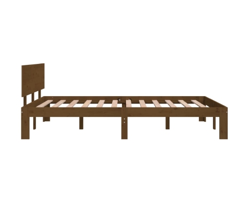 Estructura cama doble pequeña sin colchón marrón miel 120x190cm